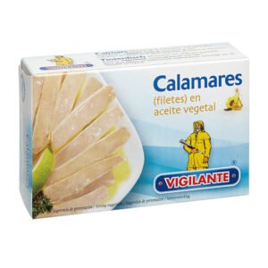 Calamares (filetes) en aceite vegetal VIGILANTE Peso neto: 115g