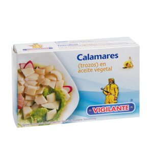 Calamares (trozos) en aceite vegetal VIGILANTE Peso neto: 115g