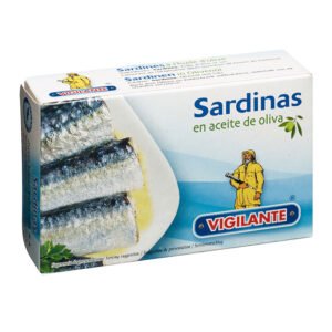 Sardinas en aceite de oliva VIGILANTE Peso neto: 120g